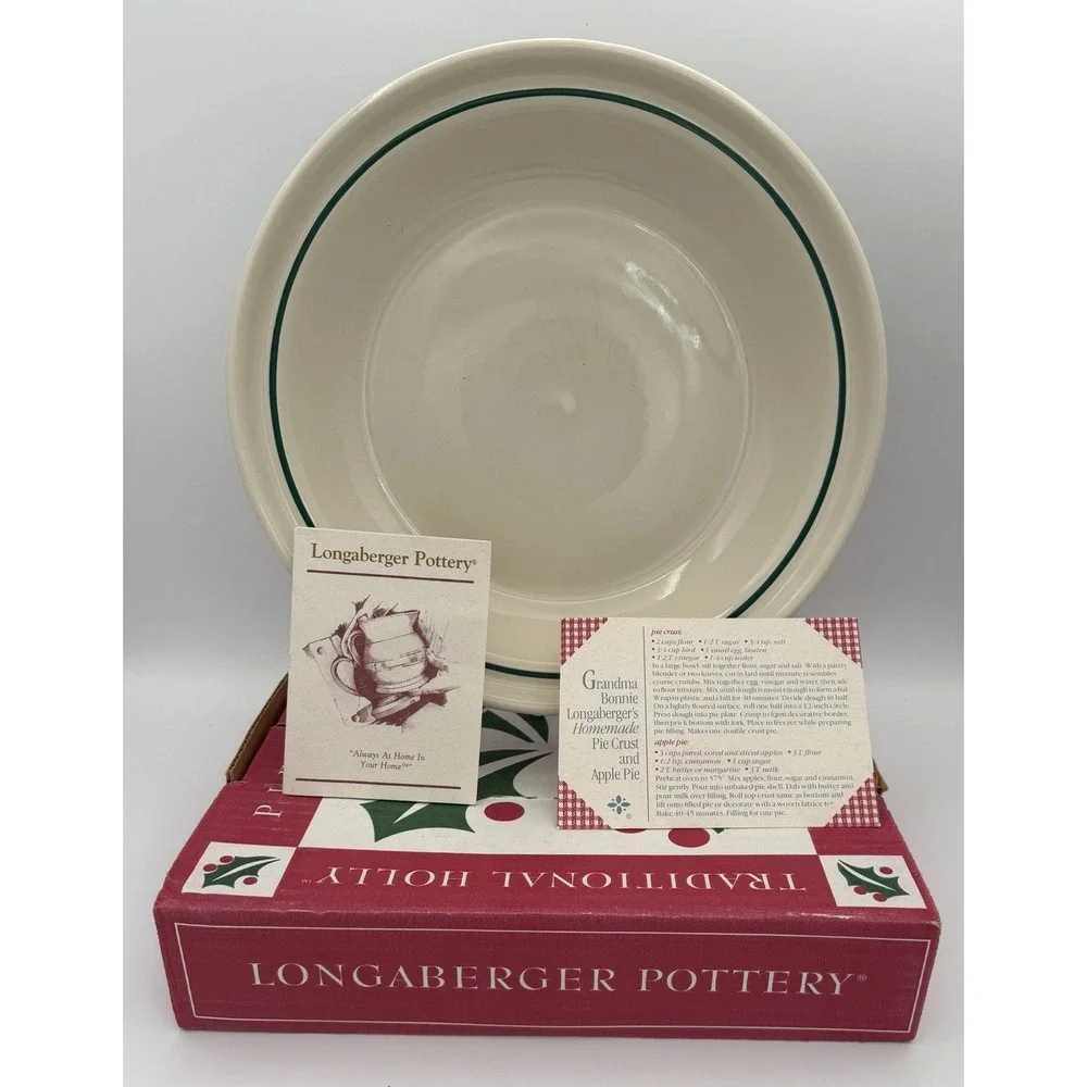 Longaberger Baskets Pie Plate Pottery Woven Traditions Christmas New 10